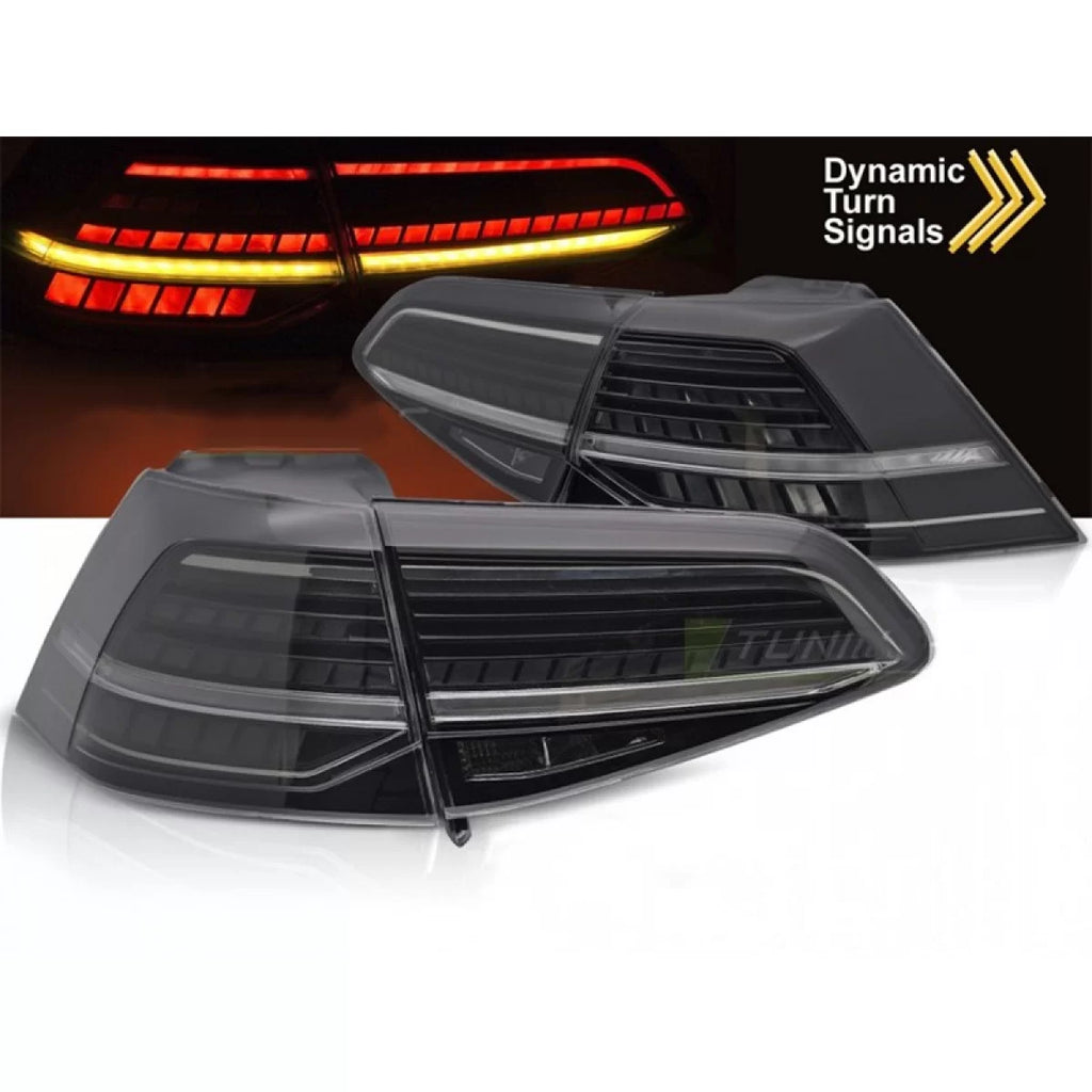 Set fanali posteriori LED per Volkswagen Golf VII 2013-2019 hatchback, con fumé base, sinistro e destro