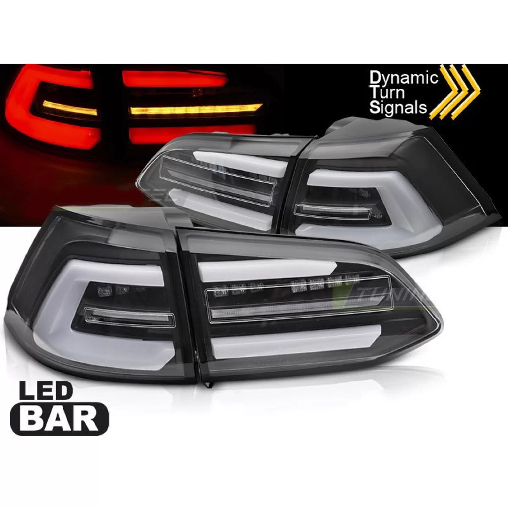 Set fanali posteriori LED per Volkswagen Golf VII station wagon 2017-2019, con nero base, sinistro e destro