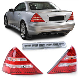 LED Fanali posteriori + 3rd freno luce rosso trasparente set per Mercedes SLK R170 96-04