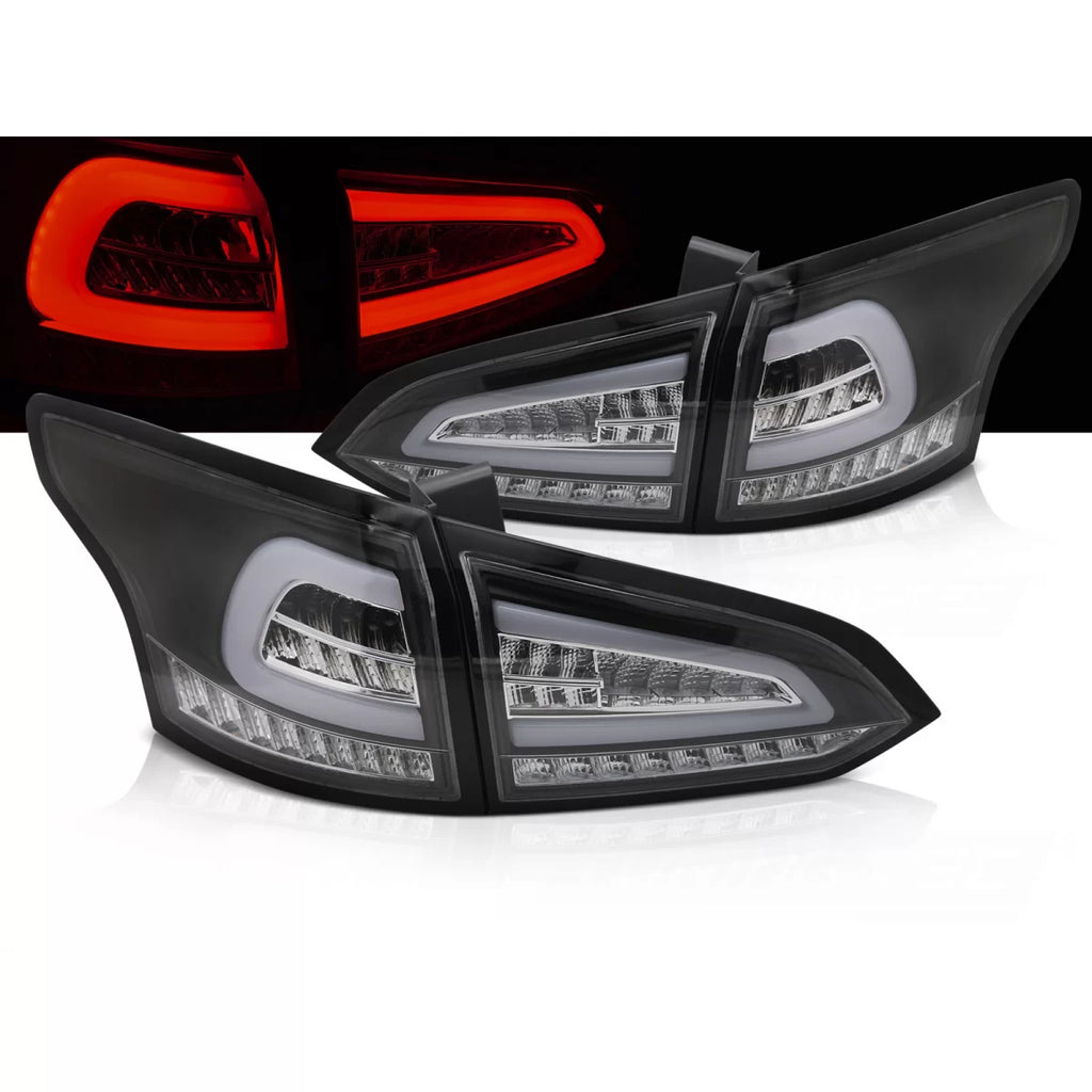 LED Fanali posteriori neri SEQ compatibile FORD FOCUS MK 3 SW 11-18