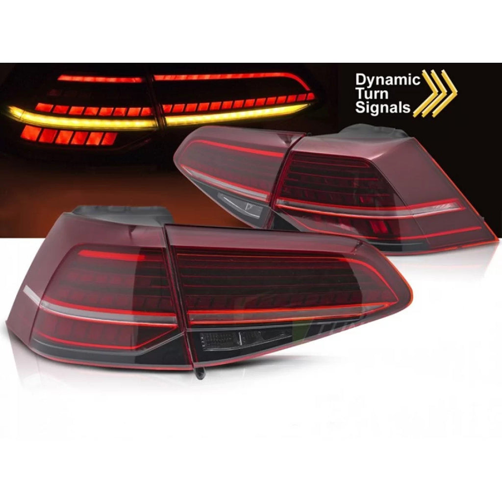 LED fanale posteriore set per VOLKSWAGEN GOLF VII 2013-2019 hatchback, con rosso BASE, sinistro e destro