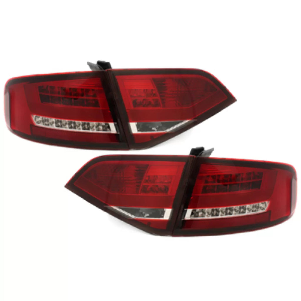 Fanali posteriori LED per Audi A4 B8 8K berlina (2007-2010) rosso trasparente