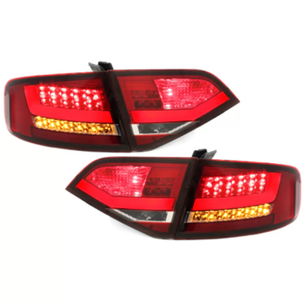 Fanali posteriori LED per Audi A4 B8 8K berlina (2007-2010) rosso trasparente
