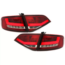 Fanali posteriori LED per Audi A4 B8 8K berlina (2007-2010) rosso trasparente
