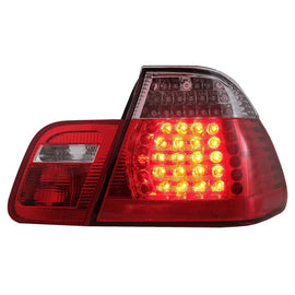 Fanali posteriori LED per BMW Serie 3 E46 berlina 4D (09.2001-03.2005) rosso trasparente