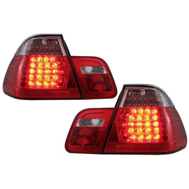 Fanali posteriori LED per BMW Serie 3 E46 berlina 4D (09.2001-03.2005) rosso trasparente