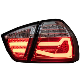 Fanali posteriori LED per BMW Serie 3 E90 (03.2005-08.2008) rosso bianco barra luminosa F30 LCI design