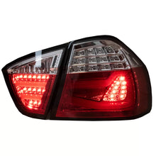 Fanali posteriori LED per BMW Serie 3 E90 (03.2005-08.2008) rosso bianco barra luminosa F30 LCI design