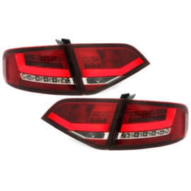 Fanali posteriori LED con posteriore diffusore e Terminali di scarico per Audi A4 B8 8K berlina (2007-2010) rosso