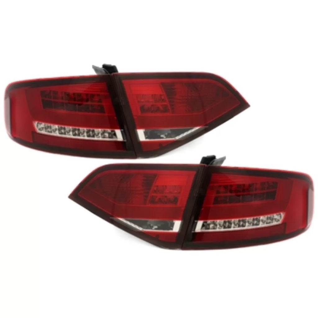 Fanali posteriori LED con posteriore diffusore e Terminali di scarico per Audi A4 B8 8K berlina (2007-2010) rosso