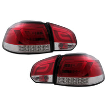 Fanali posteriori LED per VW Golf 6 VI (2008-2013) rosso trasparente