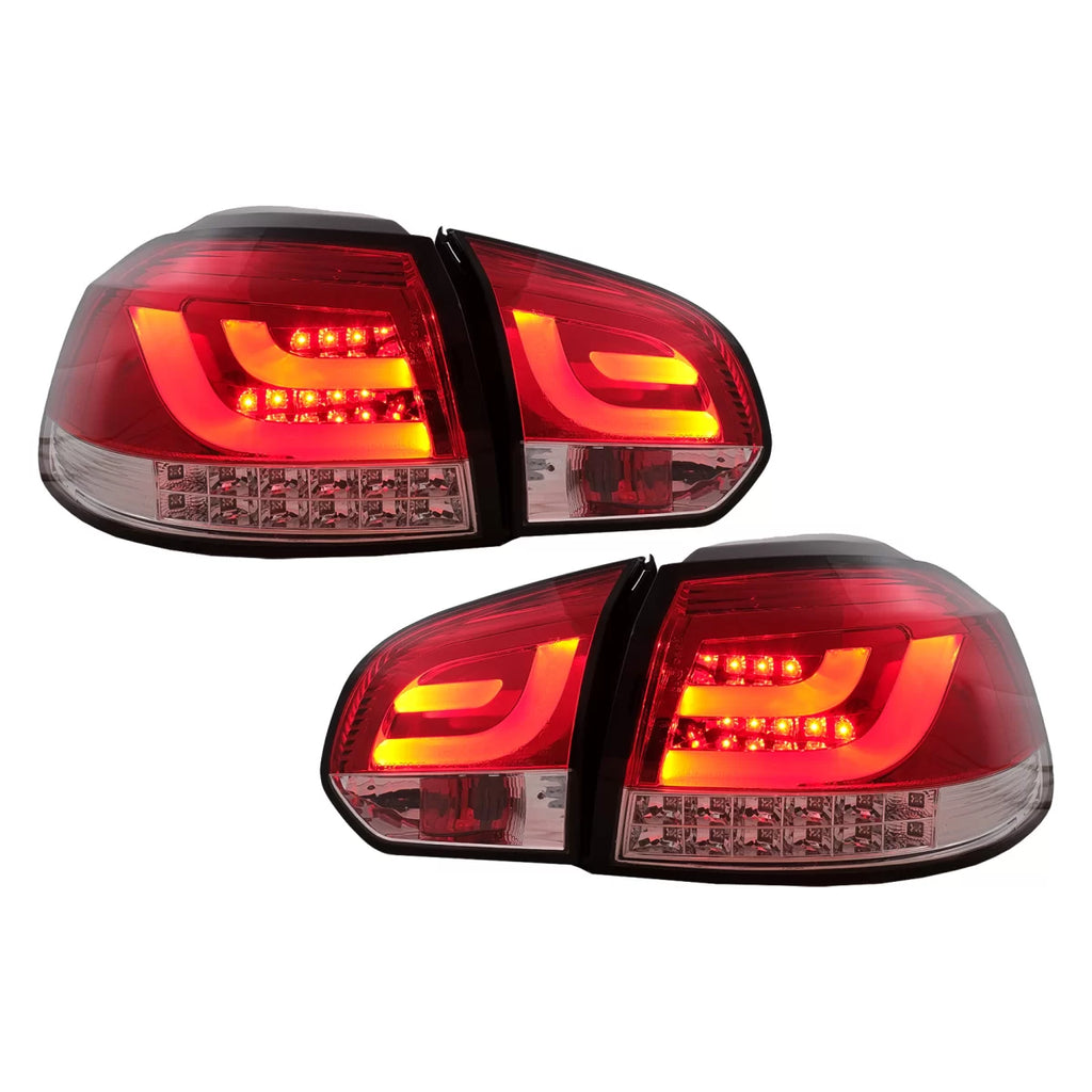 Fanali posteriori LED per VW Golf 6 VI (2008-2013) rosso trasparente