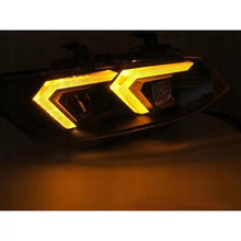 Set fari anteriori per BMW Serie 3 E92 coupe, E93 cabriolet 2010-2013 con nero base, per il modello con di serie DRL