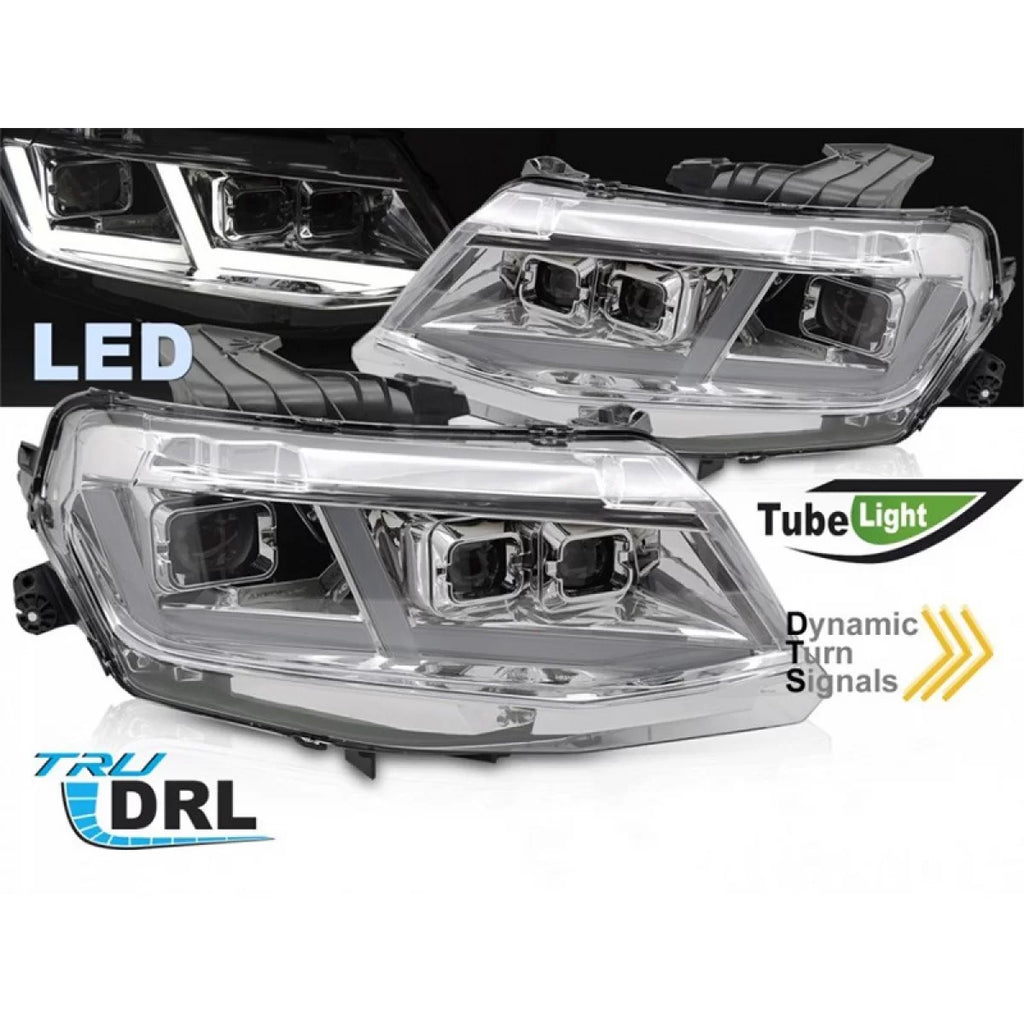 Set fari anteriori per Chevrolet Camaro 2016-2018 con cromato base, con dinamico Indicatori di direzione, per il modello