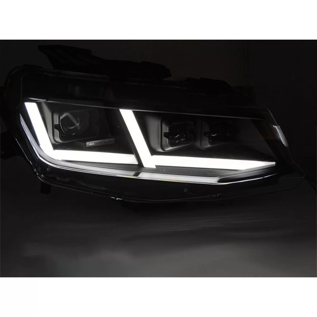 Set fari anteriori per Chevrolet Camaro 2016-2018 con nero base, con dinamico Indicatori di direzione, per il modello