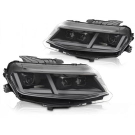Set fari anteriori per Chevrolet Camaro 2016-2018 con nero base, con dinamico Indicatori di direzione, per il modello