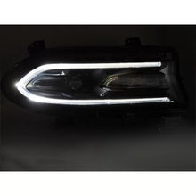 Set fari anteriori per Dodge caricabatterie 2014-2023 con nero base, per il modello con di serie DRL luci, sinistro