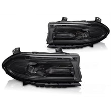 Set fari anteriori per Dodge caricabatterie 2014-2023 con nero base, per il modello con di serie DRL luci, sinistro