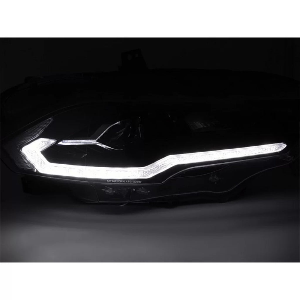 Set fari anteriori per Ford Mustang 2018-2021 con nero base, con dinamico Indicatori di direzione, per il modello