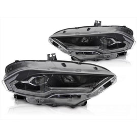 Set fari anteriori per Ford Mustang 2018-2021 con nero base, con dinamico Indicatori di direzione, per il modello