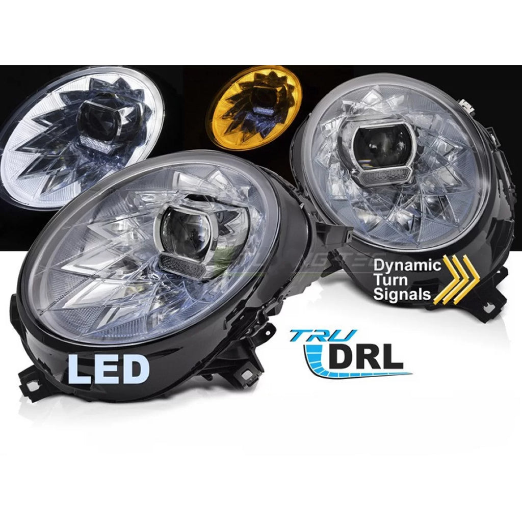 Set fari anteriori per Mini Cooper F54 Clubman 2015-2019, F55, F56 hatchback 2014-2021 con cromato base, per modelli