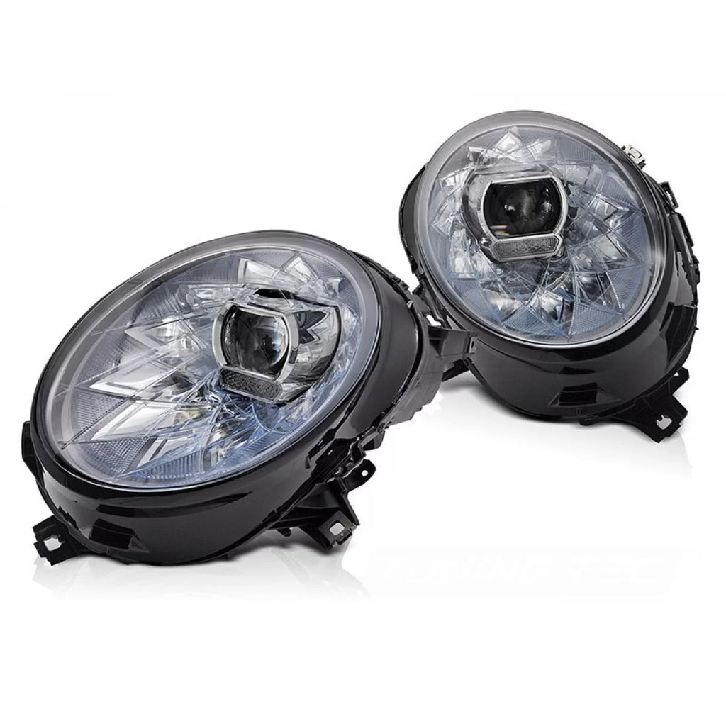 Set fari anteriori per Mini Cooper F54 Clubman 2015-2019, F55, F56 hatchback 2014-2021 con cromato base, per modelli