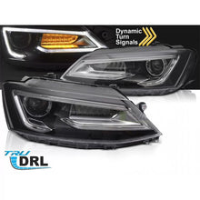 Set fari anteriori per Volkswagen Jetta 2011-2018 con nero base, per il modello con di serie alogeno luci, con dinamico