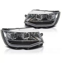 Set fari anteriori per Volkswagen T6 2015-2019 con nero base, per il modello con di serie DRL luci, sinistro e destro