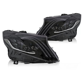 LED TUNING Set fari anteriori per MERCEDES Classe V W447 VITO 2014-2023 con nero BASE, per il modello con di serie