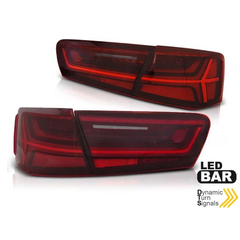 Set fanali posteriori per Audi A6 C7 berlina 2011-2014 rosso/bianco, sinistro e destro, per il modello con di serie LED