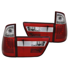 Carica l'immagine nel visualizzatore di Gallery, Set fanali posteriori per BMW X5 E53 1999-2003 rosso e bianco, sinistro e destro LED tuning