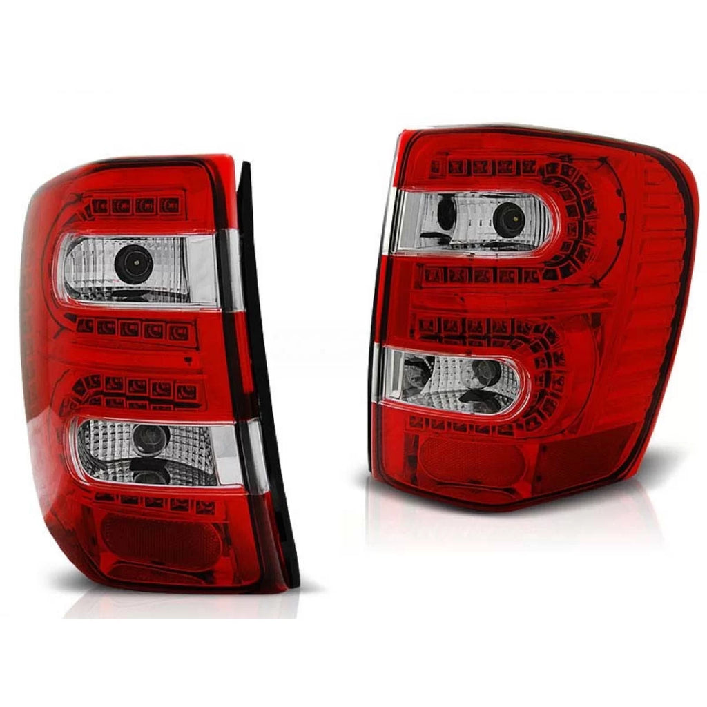 Set fanali posteriori per Jeep Grand Cherokee 1999-05.2005 rosso/bianco, sinistro e destro LED tuning
