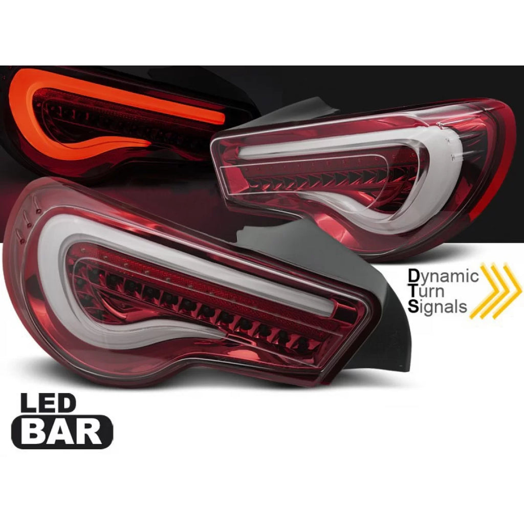 Set fanali posteriori per Toyota GT86 2012-2021 rosso/bianco, sinistro e destro LED tuning