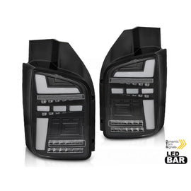 Set fanali posteriori per Volkswagen T5 2003-2009, bianco e fumé base, sinistro e destro LED tuning