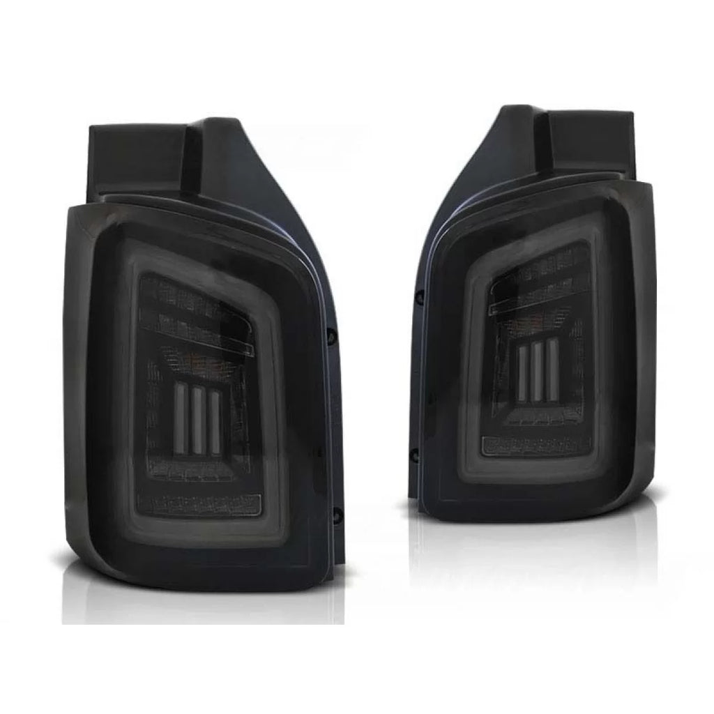 Set fanali posteriori per VW T5 04.2003-2015 fumé con nero/bianco base, sinistro e destro LED tuning