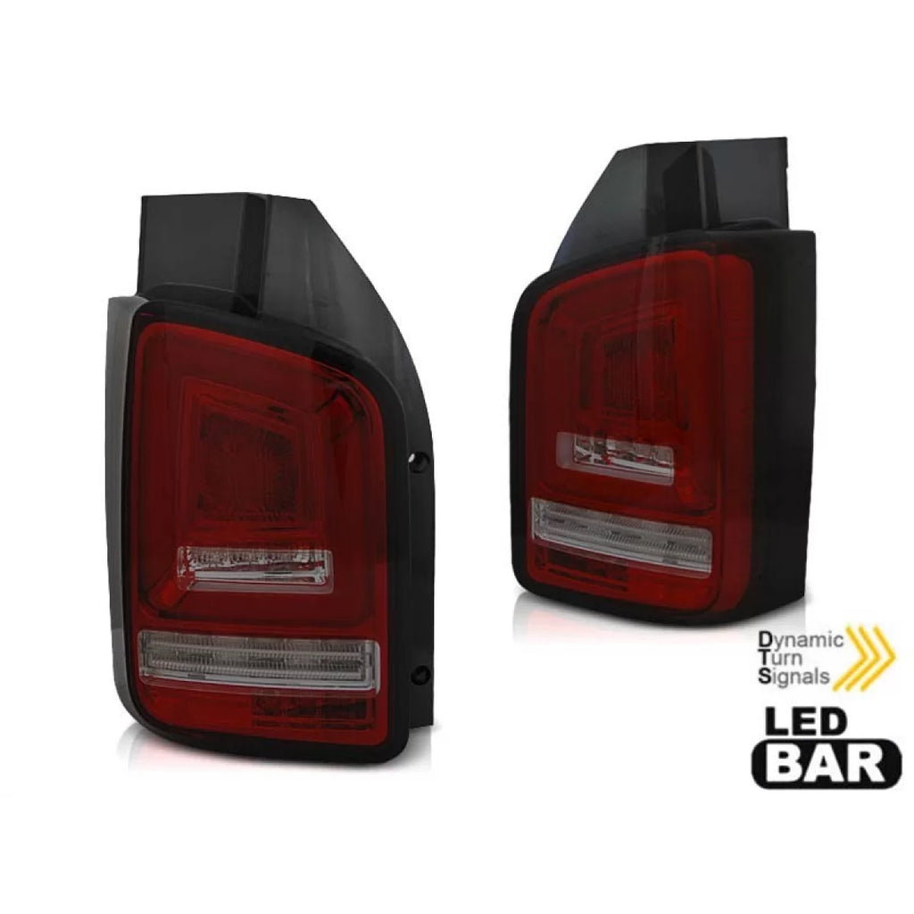 Set fanali posteriori per VW T6 2015-2019, rosso fumé base, sinistro e destro LED tuning