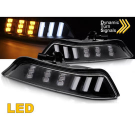 LED Indicatore di direzione kit per Paraurti anteriore per Ford Mustang 2015-2017 con nero base, sinistro + destro