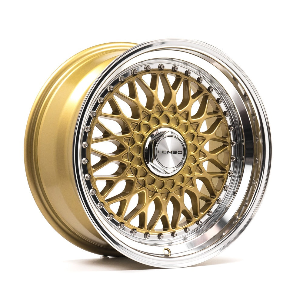 Cerchio in Lega LENSO BSX 17x8,5 ET25-30 con foratura su misura Gloss Gold & Polished