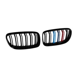 M3 stile doppio a lamelle Griglie a doppio rene, nere lucide con M decorazione per BMW Serie 3 E90 berlina, E91 Touring