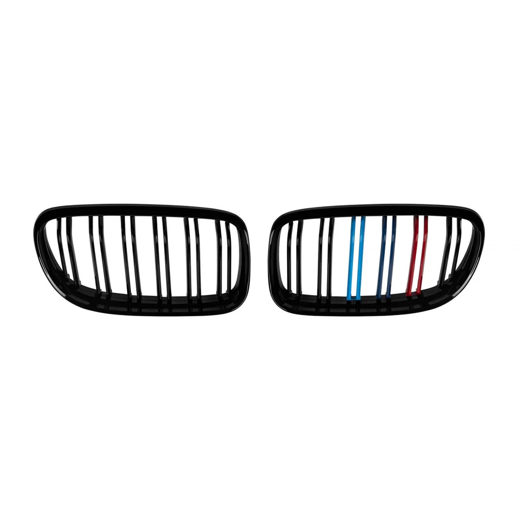 M3 stile doppio a lamelle Griglie a doppio rene, nere lucide con M decorazione per BMW Serie 3 E90 berlina, E91 Touring