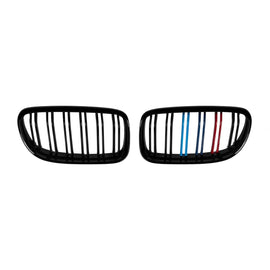 M3 stile doppio a lamelle Griglie a doppio rene, nere lucide con M decorazione per BMW Serie 3 E90 berlina, E91 Touring