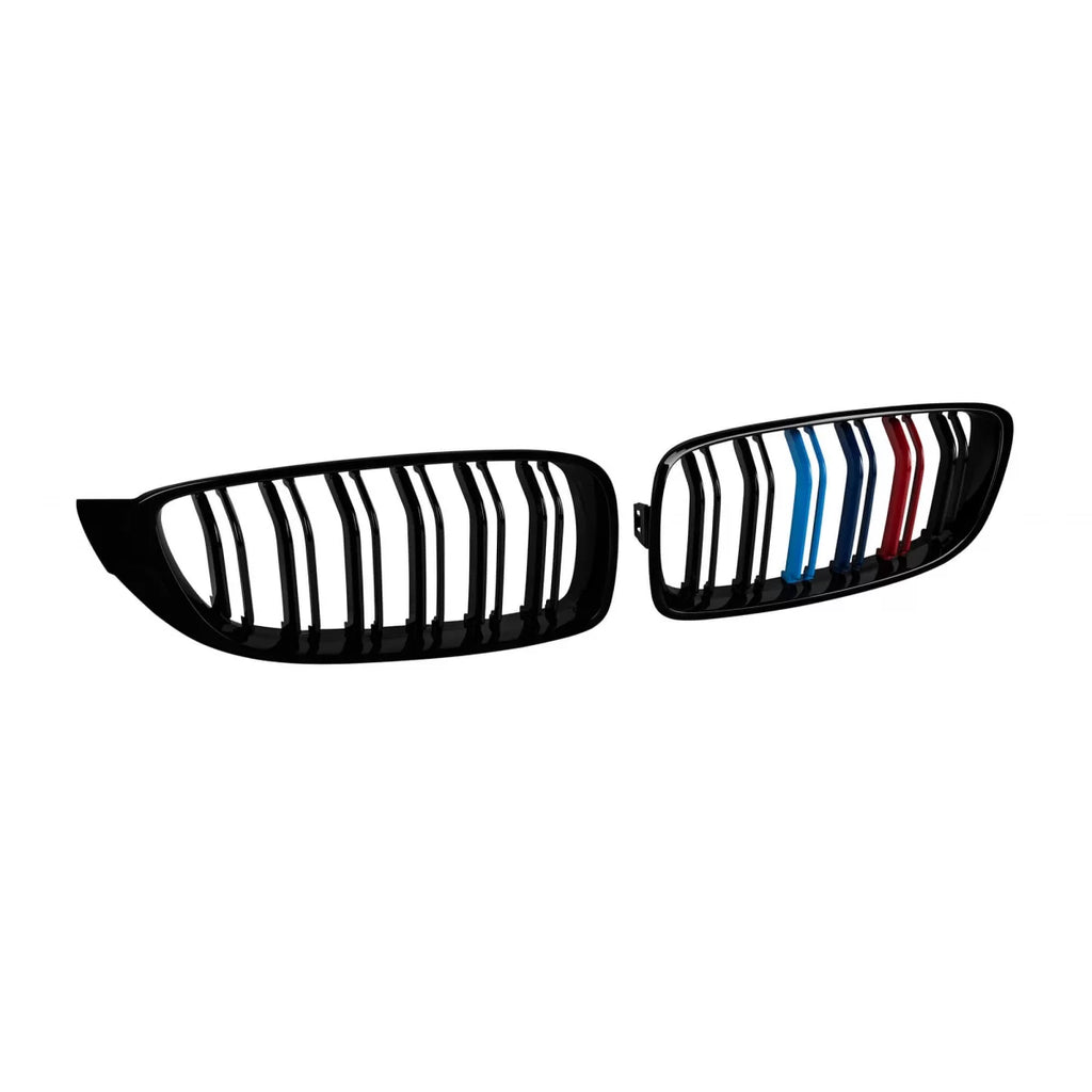 M4 stile Griglie a doppia lamella, nere lucide con M decorazione per BMW Serie 4 F32 Coupe, F33 Cabriolet, F36 Gran