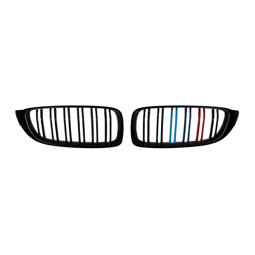 M4 stile Griglie a doppia lamella, nere lucide con M decorazione per BMW Serie 4 F32 Coupe, F33 Cabriolet, F36 Gran