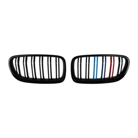 M5 stile doppio a lamelle Griglie a doppio rene in nero lucido con M decorazione per BMW Serie 5 F10 berlina, F11