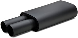 Terminale di Scarico Universale a Doppia Uscita SK-Import Nero 2x76mm Inox