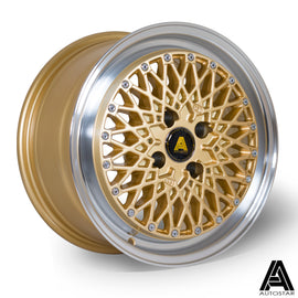 Cerchio in lega Autostar Minus 15x7.5 4x100 ET25 Gold Polished Lip
