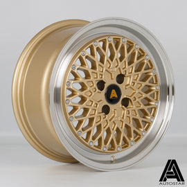 Cerchio in lega Autostar Minus 16x7.5 4x100 ET35 Gold Polished Lip