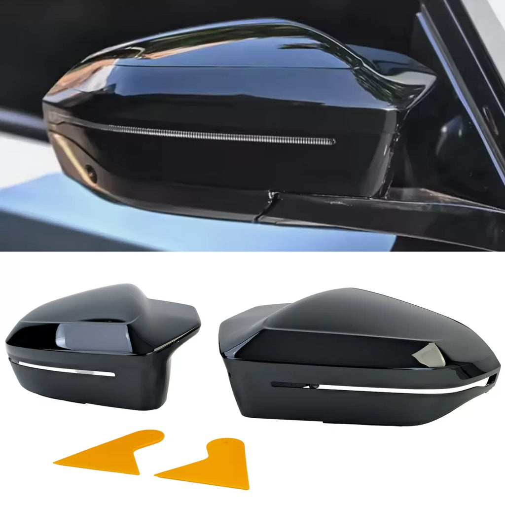 Specchietto calotta set per ricambio Nero lucido compatibile Serie 5 BMW G60 G61 da 2023