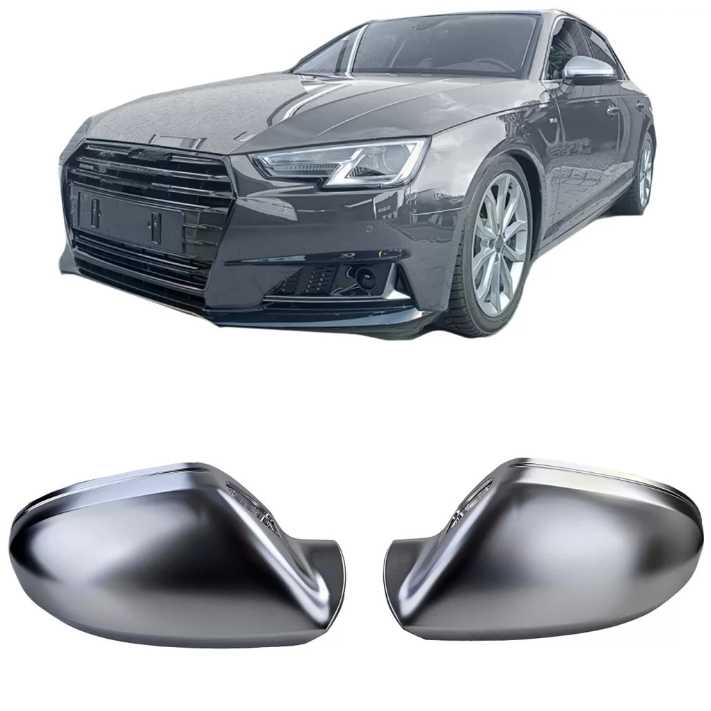 Calotte specchietti argento opaco per ricambio per Audi A6 4G 11-18 con lane assist