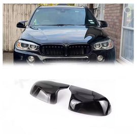 Calotte specchietti per BMW X3 F25, X4 F26, X5 F15, X6 F16 XM stile Nero lucido 2 pezzi